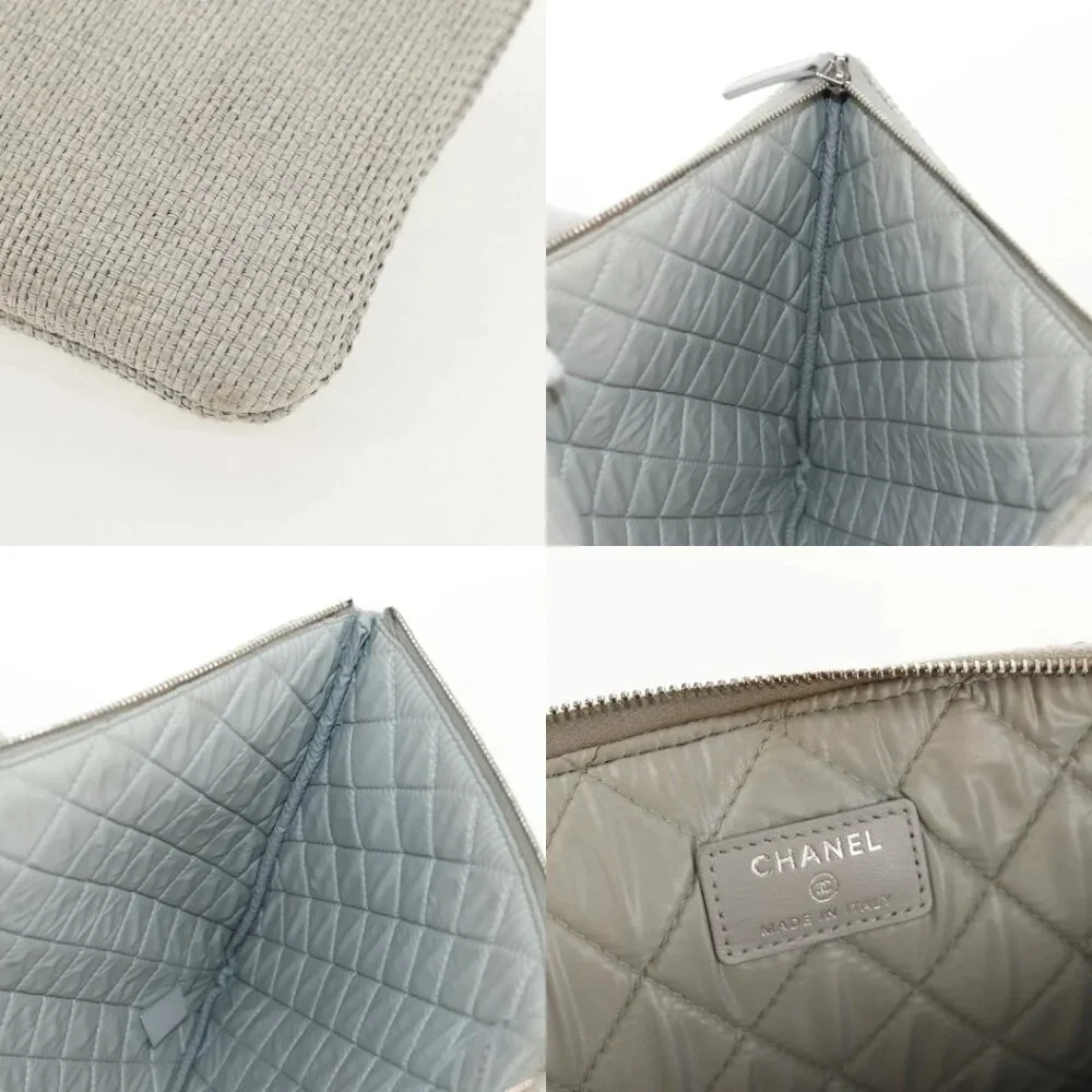 CHANEL Clutch Bag Canvas Gray CC Auth 148530M - Picture 14 of 14